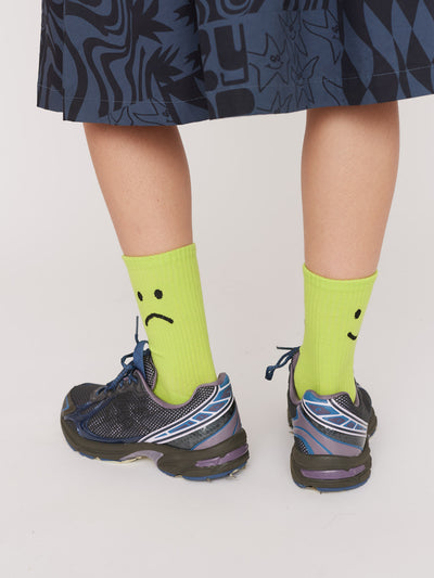 Happy Sad Lime Socks