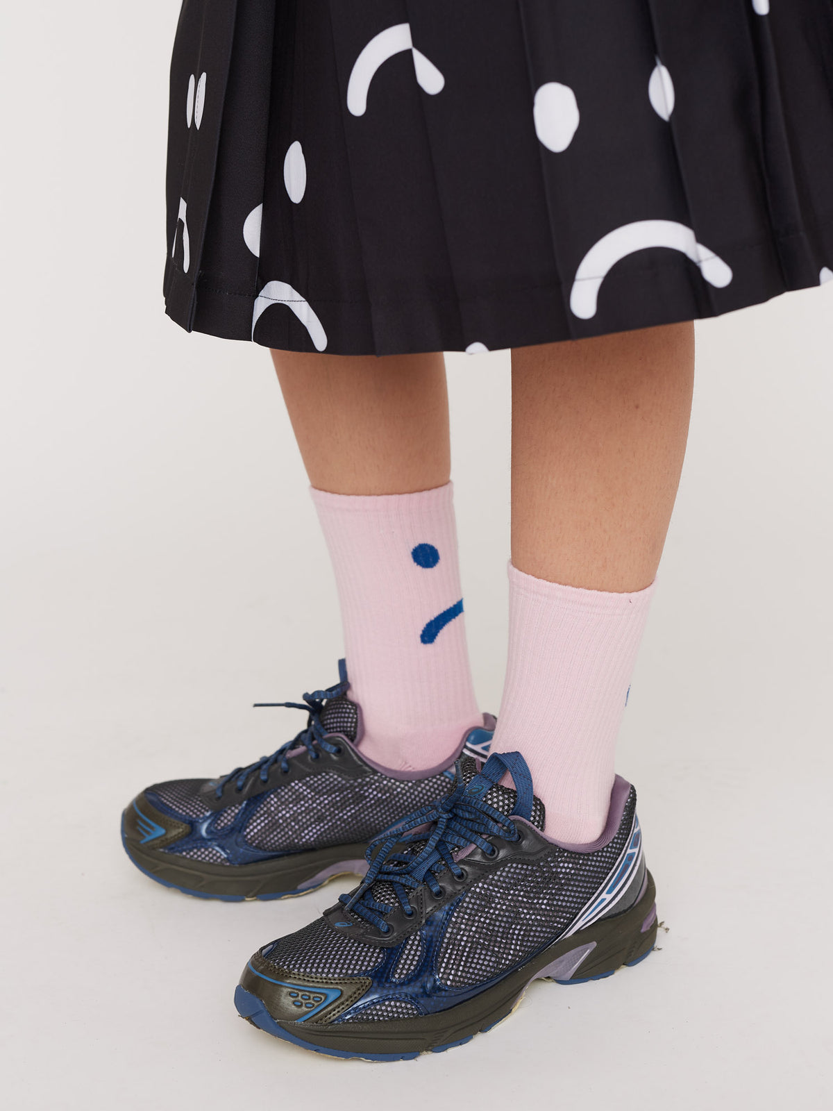 Pink And Navy Happy Sad Socks