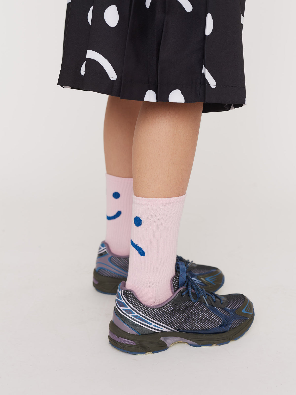 Pink And Navy Happy Sad Socks