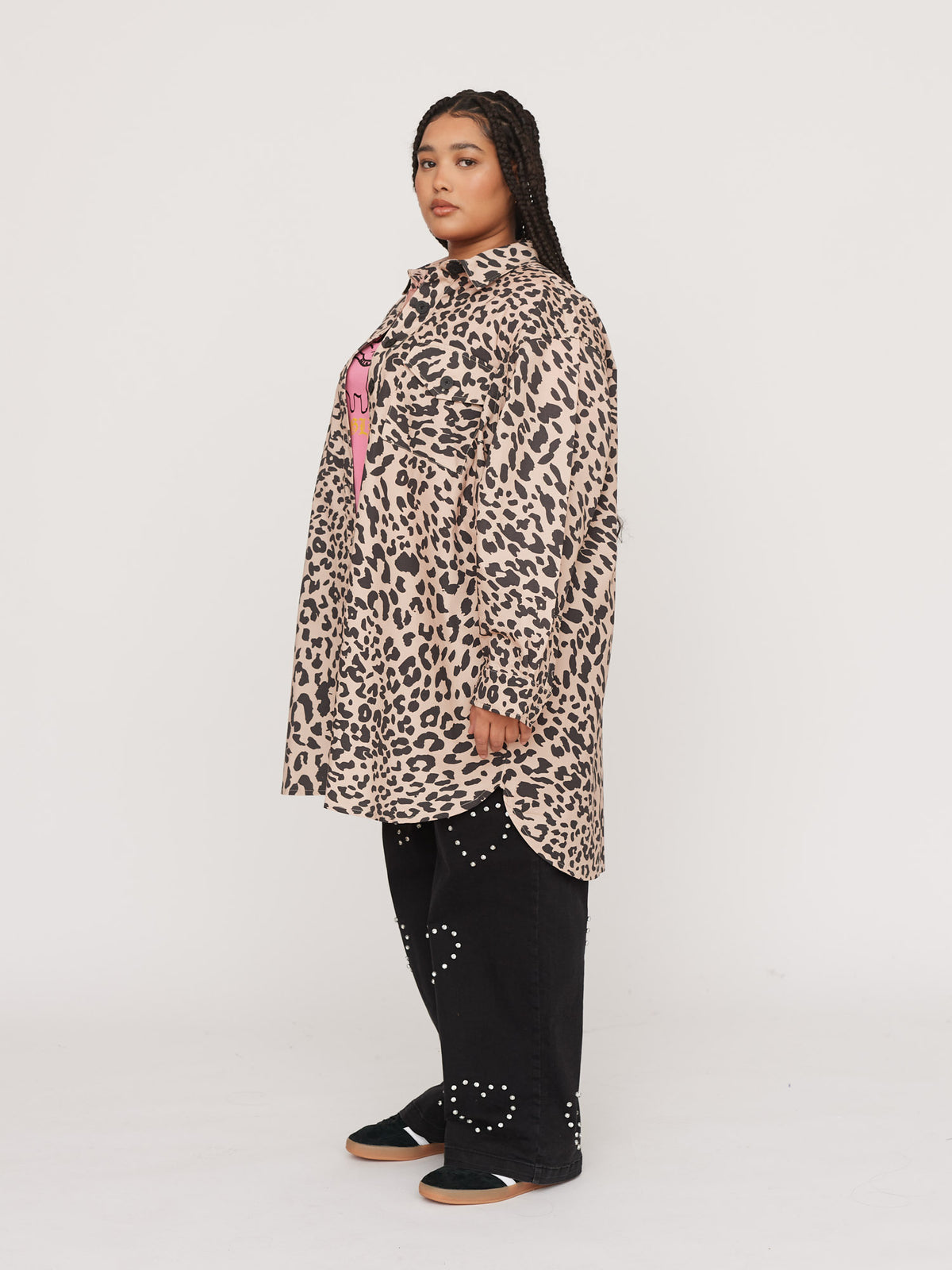 Lazy Leopard Shirt Dress