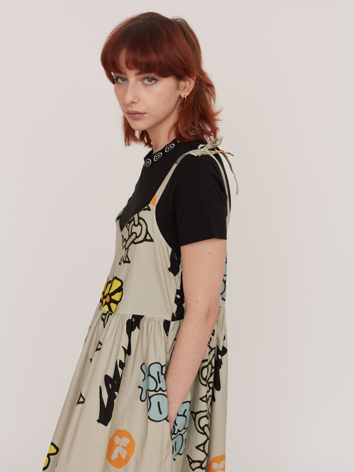 Sketchbook Tie Shoulder Dress