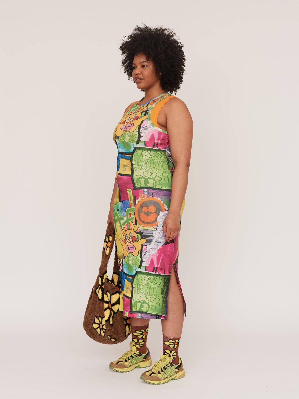 Lazy Collage Vest Dress