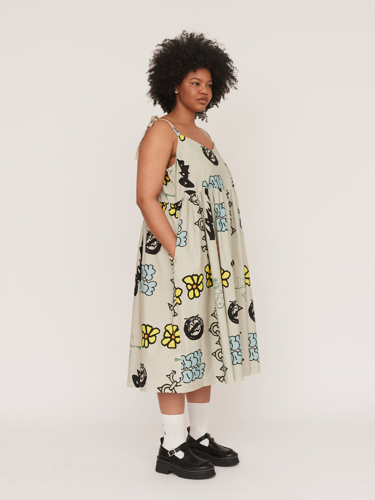Sketchbook Tie Shoulder Dress