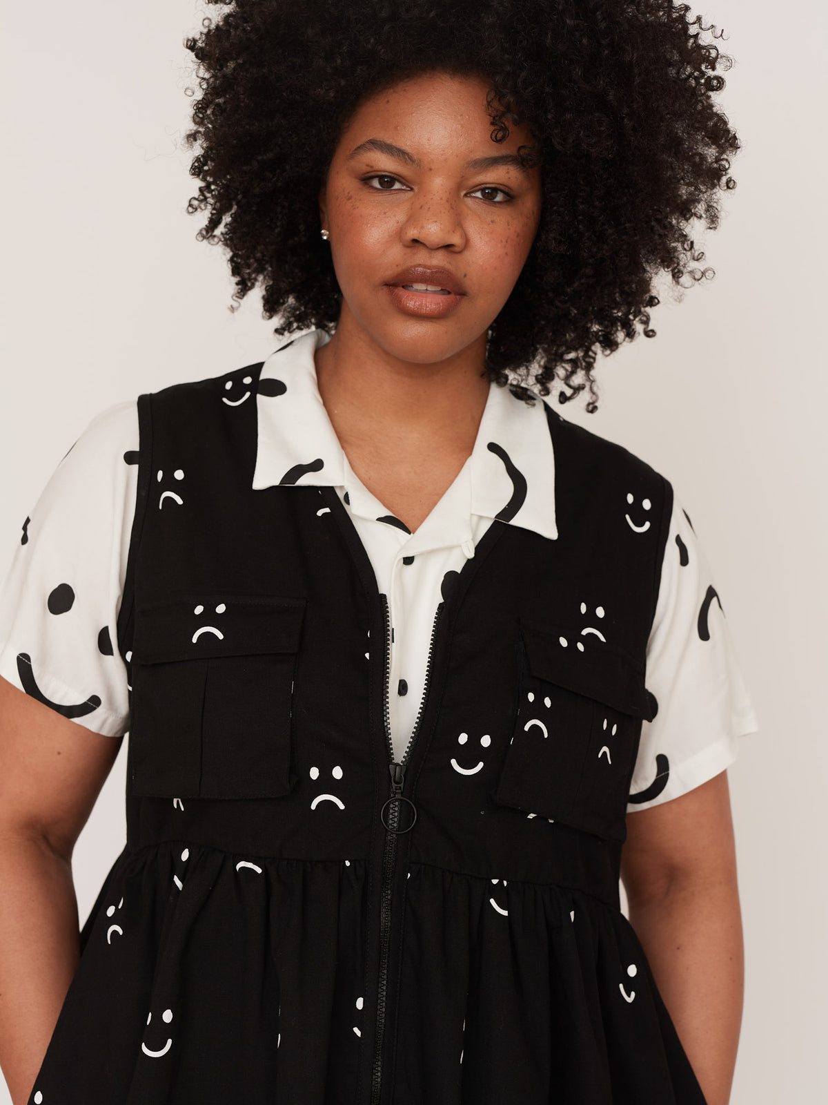 Happy Sad Mini Gilet Dress