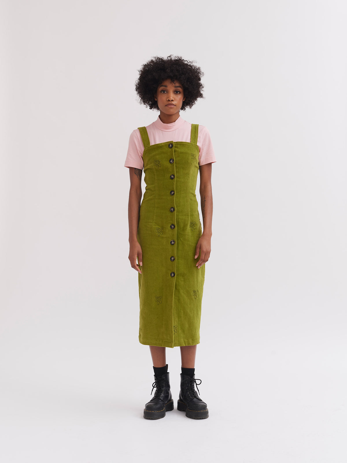Lazy Oaf Avocado Cord Button Dress