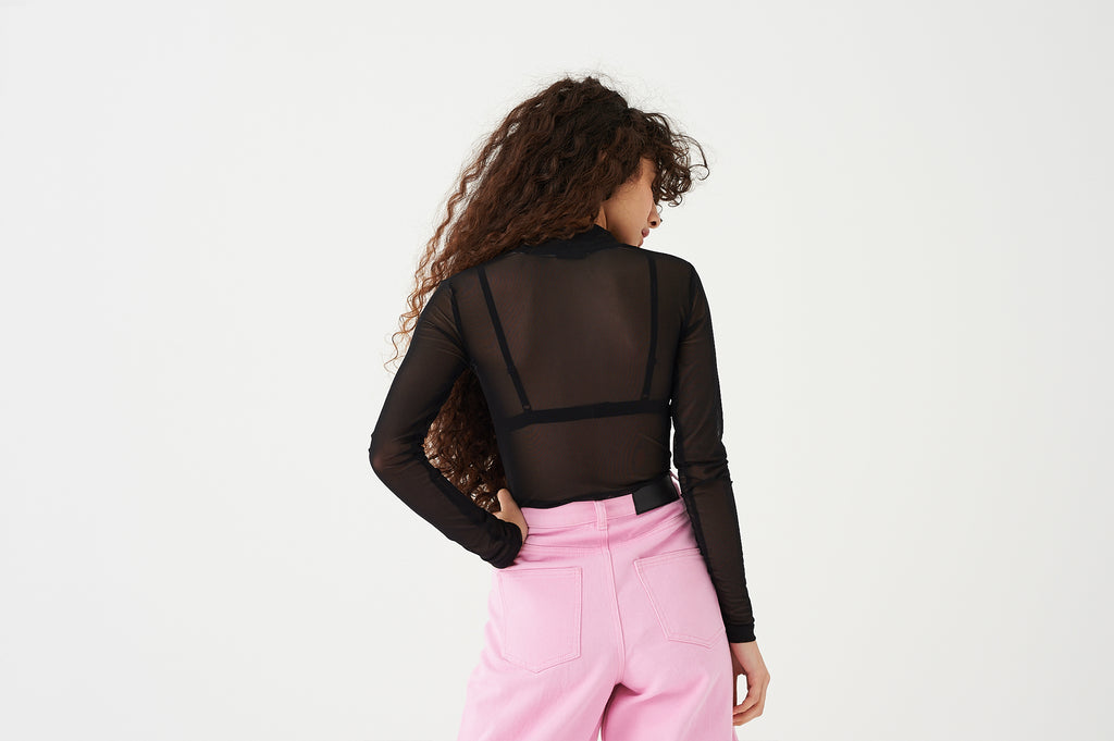 LO Black Sheer Turtleneck