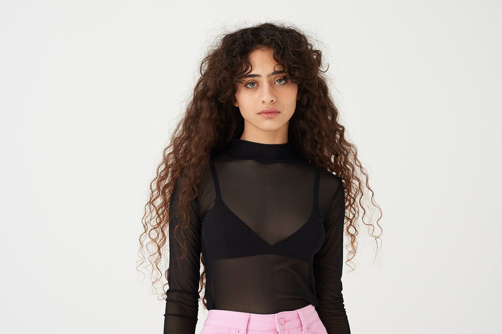 LO Black Sheer Turtleneck