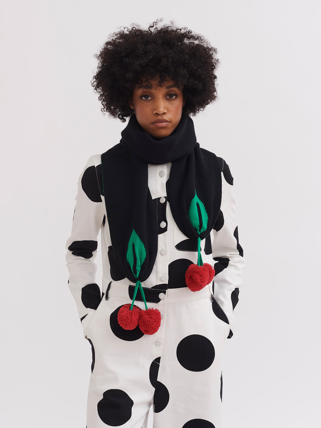 Lazy Oaf Pom Pom Cherry Scarf