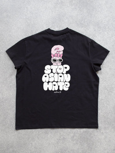Lazy Oaf x Esther Stop Asian Hate Black T-Shirt PRE-ORDER for shipping from 07.05.21