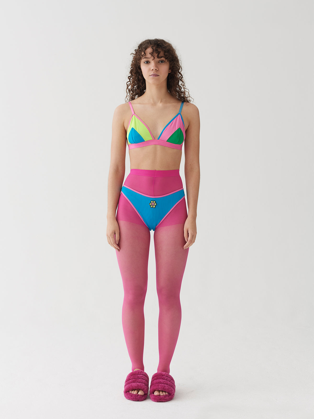 Lazy Oaf Fluro Panel Mesh Bra