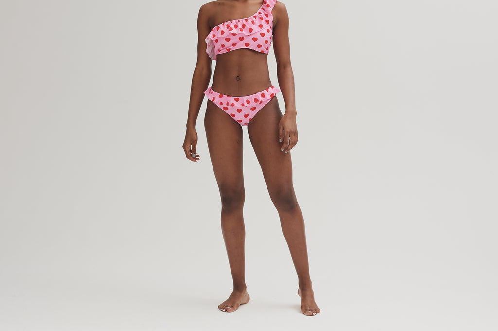 Lazy Oaf Ruffle Heart Bikini Bottoms