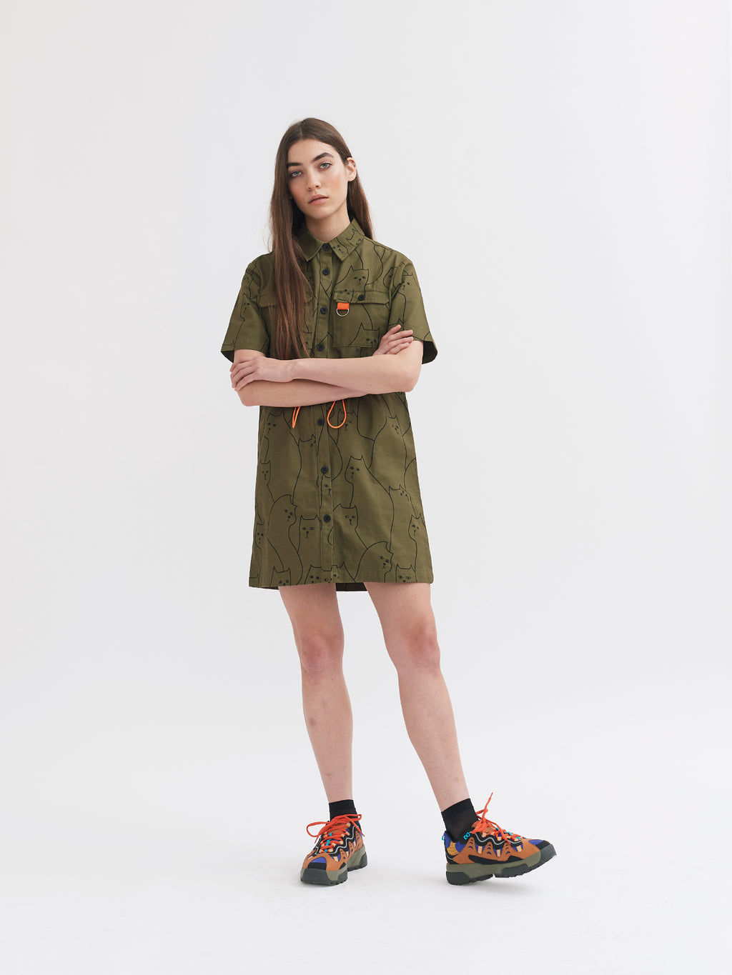 Lazy Oaf In The Cat House Shirt Dress Lazy Oaf In The Cat House Shirt Dress
