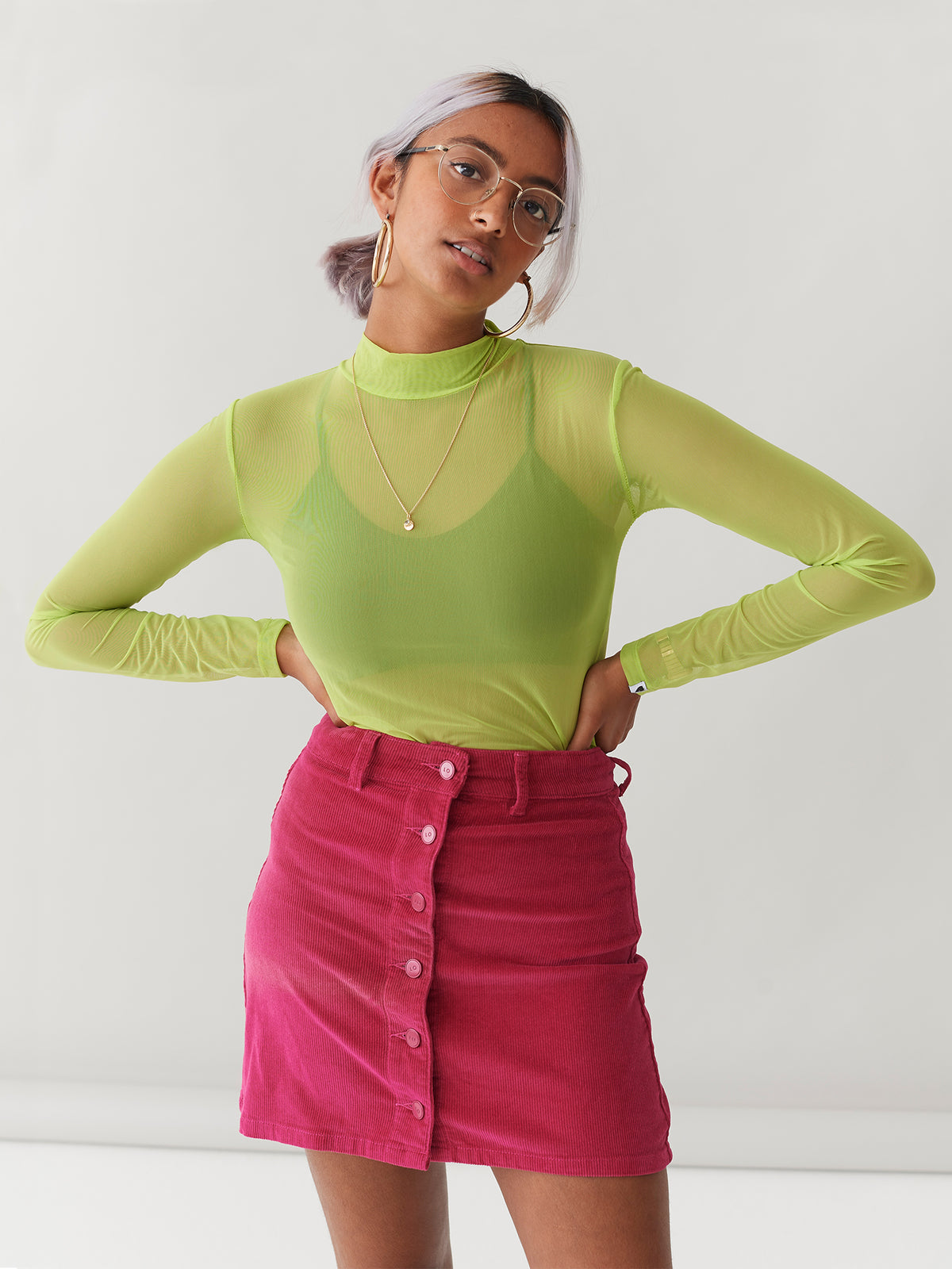 LO Sheer Turtleneck - Lime
