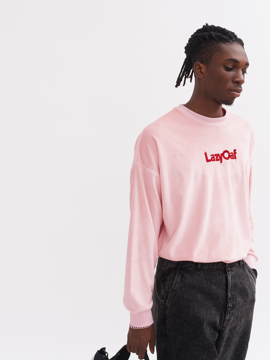 Lazy Oaf Red Letter Velour Top
