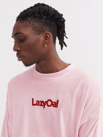 Lazy Oaf Red Letter Velour Top