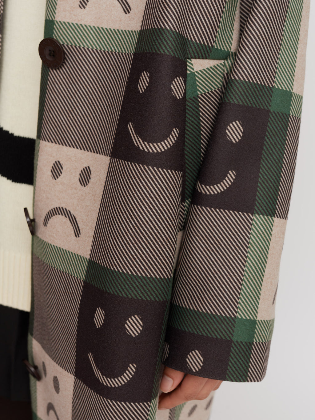Happy Sad Check Coat