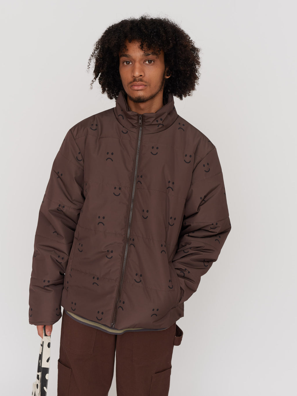 Happy Sad Brown Puffer Jacket