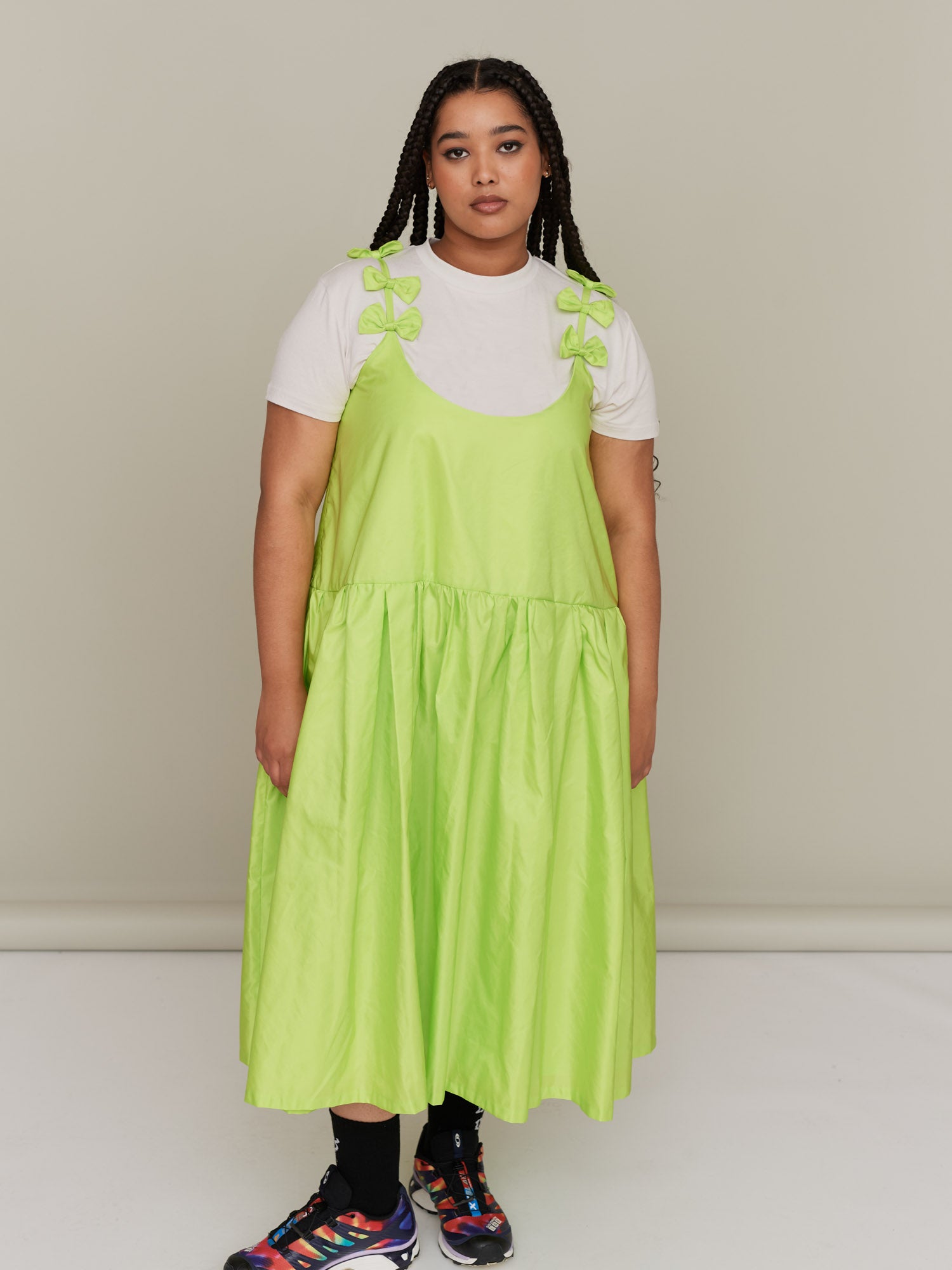 white christmas dresses Elie Saab Lime Green Silk Cocktail Dress – Runway Catalog