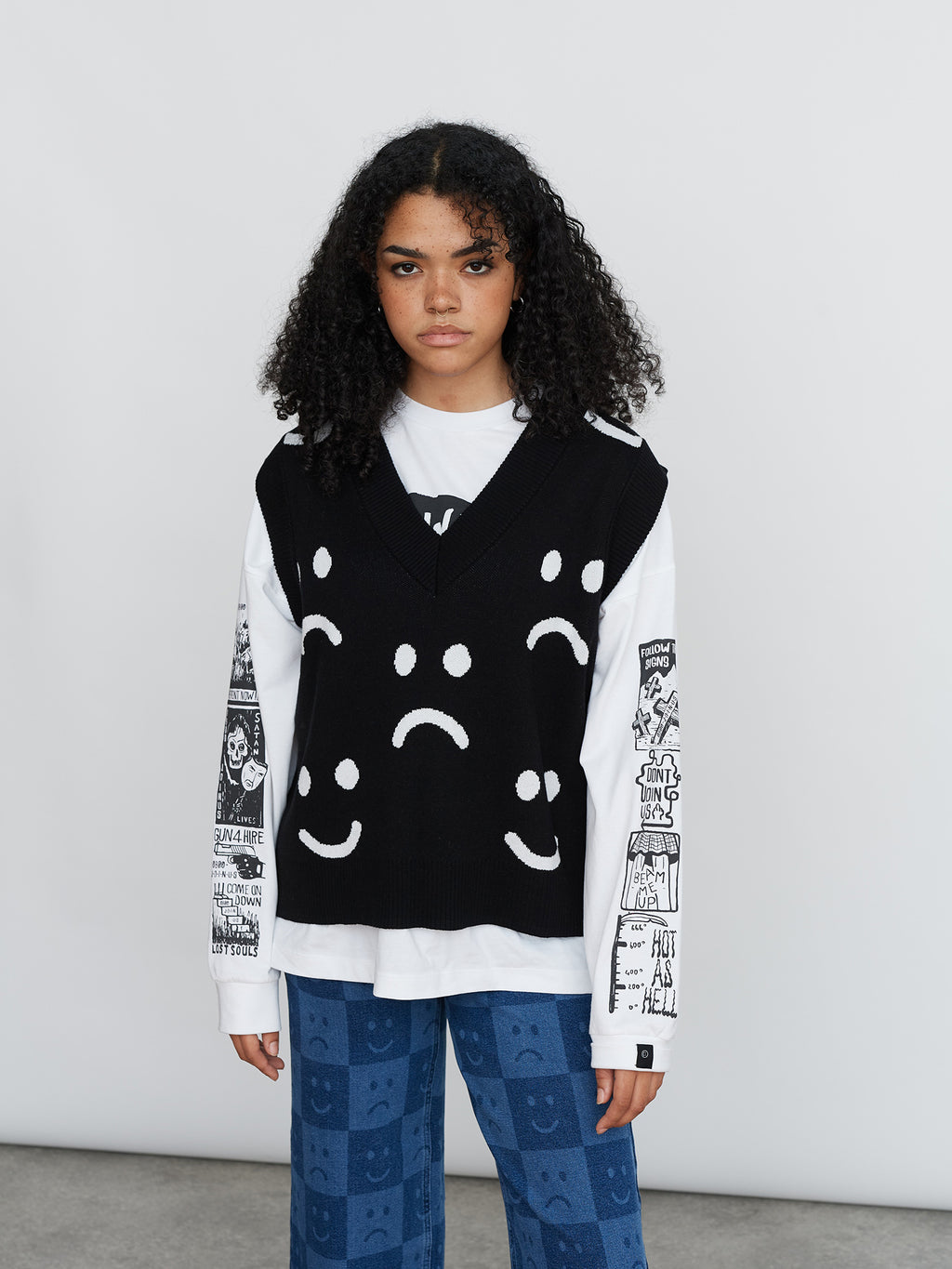 Happy Sad Knitted Vest