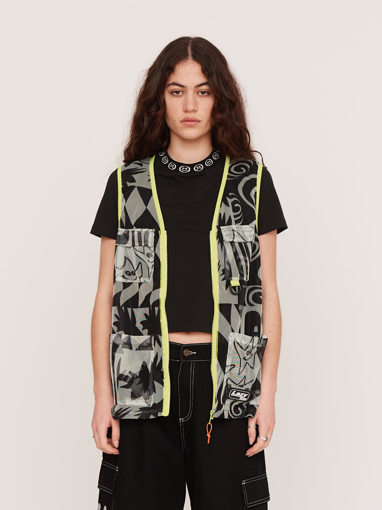 Wavey Lazy Mesh Gilet – Lazy Oaf