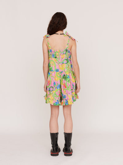 Acid Floral Smock Romper