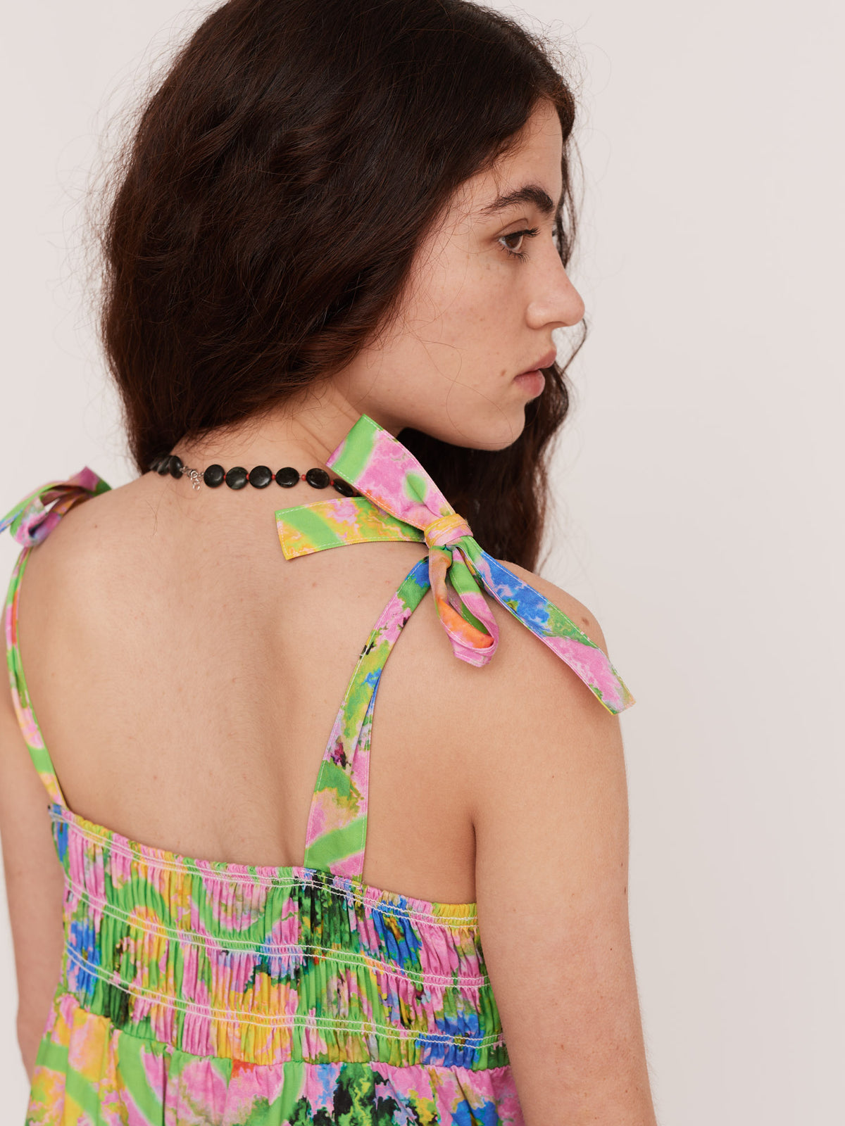 Acid Floral Smock Romper