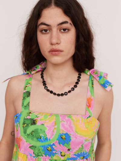 Acid Floral Smock Romper