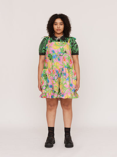 Acid Floral Smock Romper