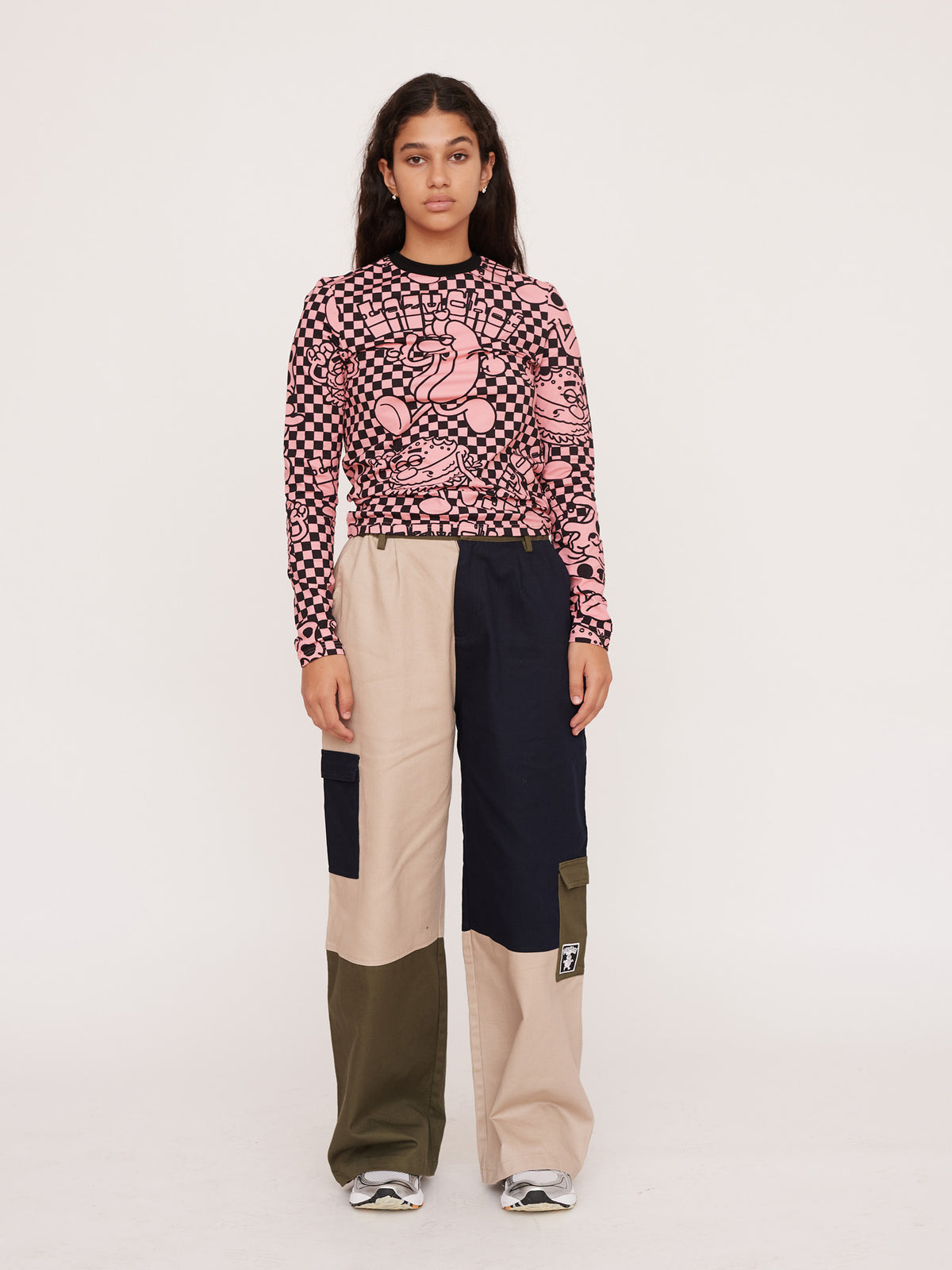 Colour Block Baggy Pants