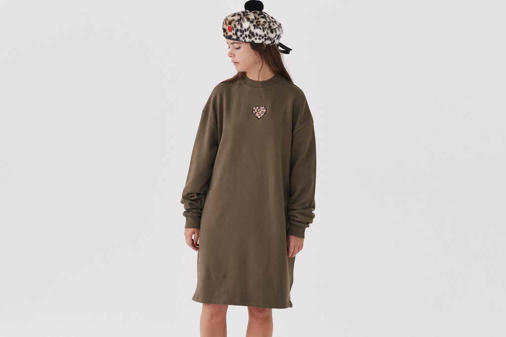Lazy Oaf Leopard Heart Sweater Dress