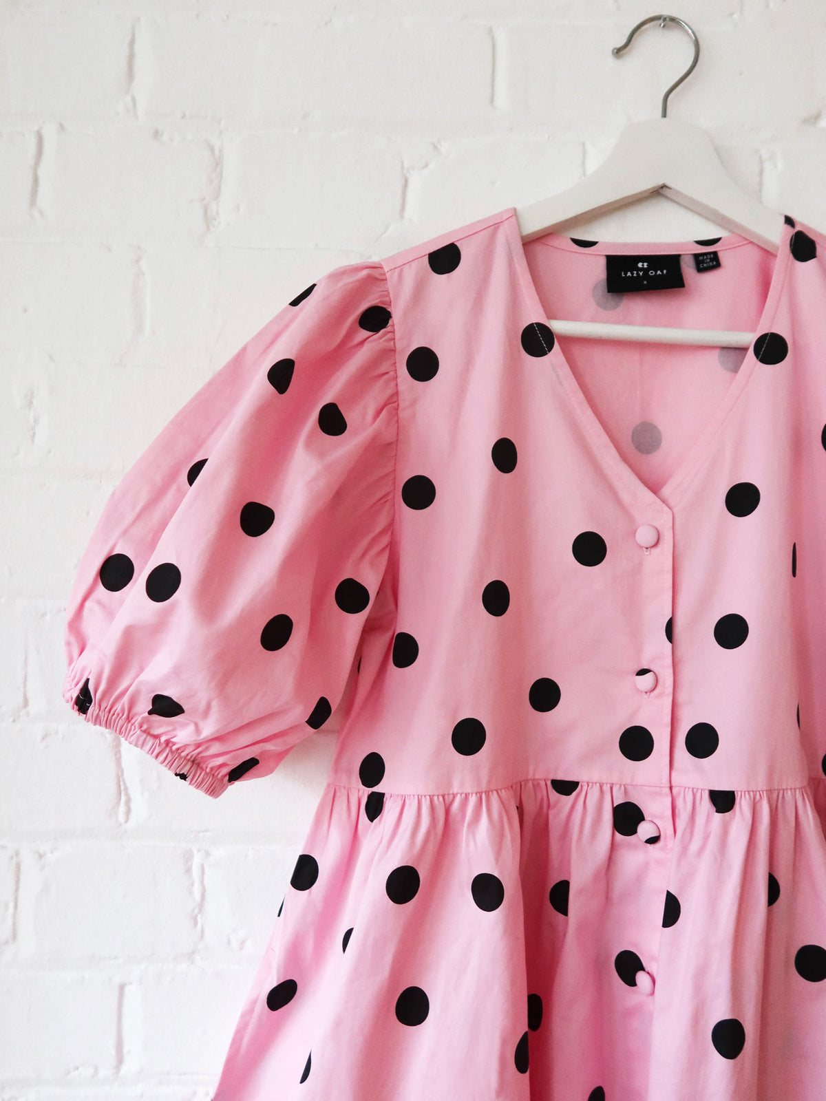 Lazy Oaf Polka Dot Puff Sleeve Dress
