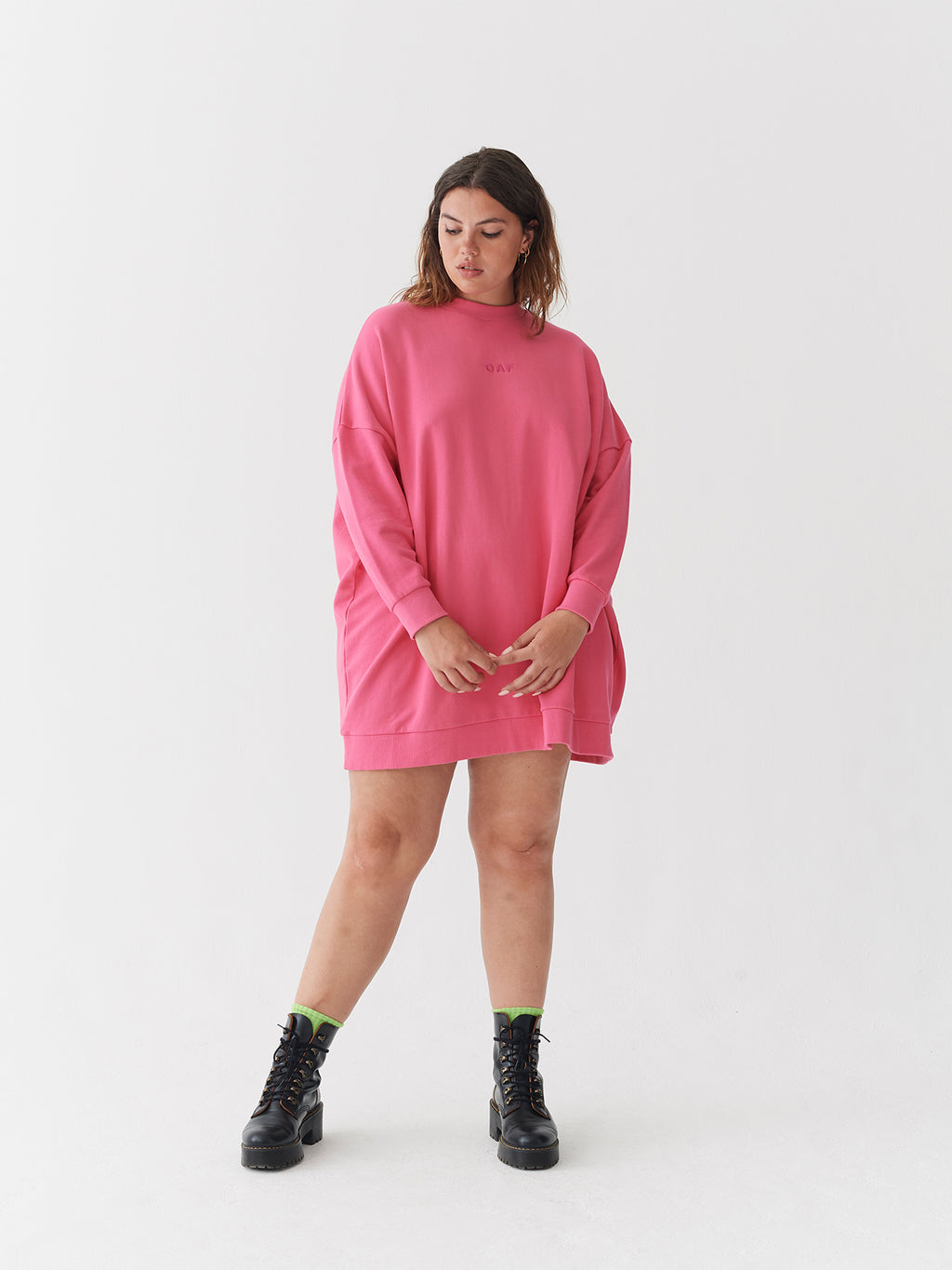 pink oversized jumper dress Ollie Oversized Sweater Dress Allie and Me Boutique