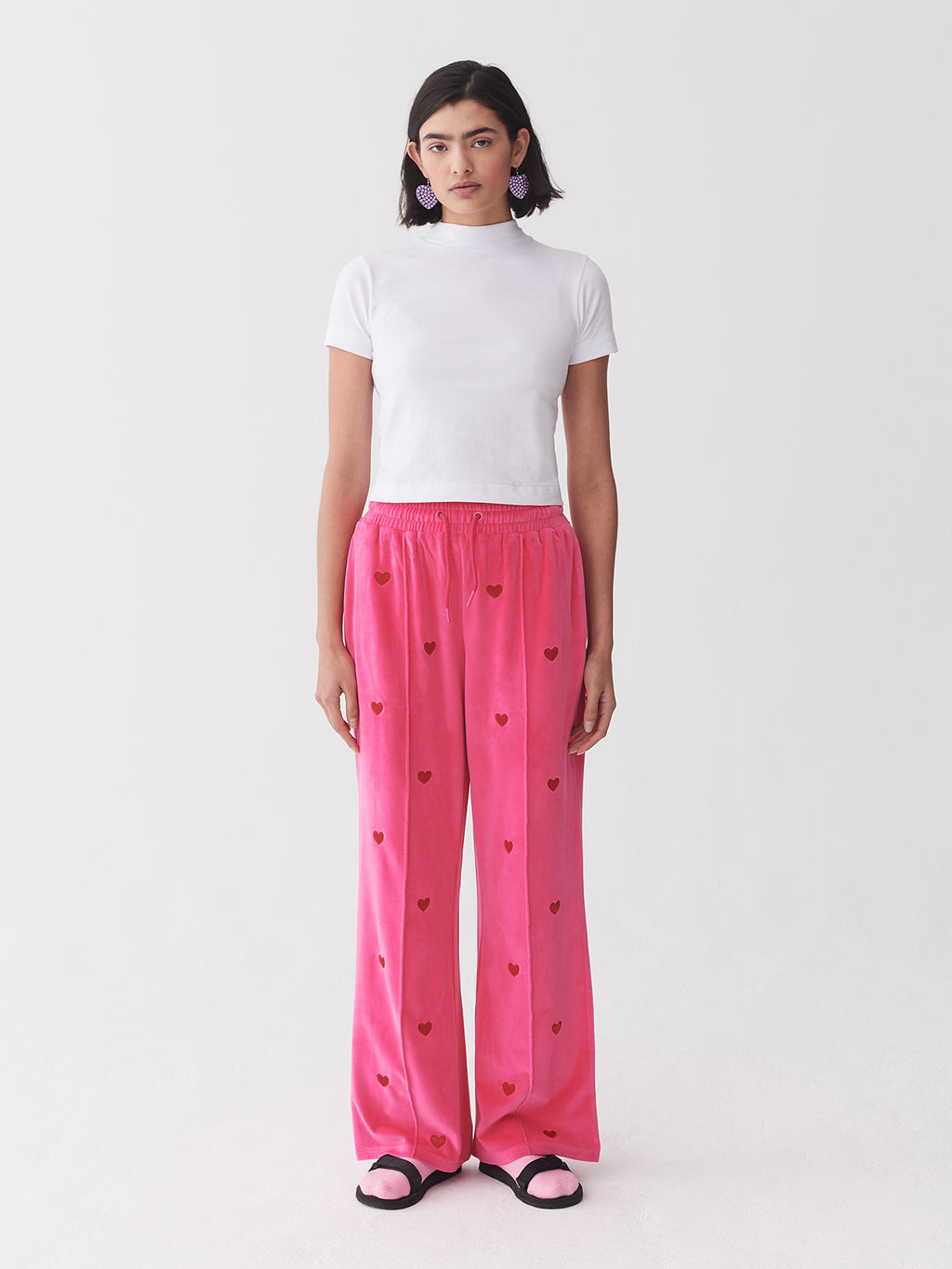 Lazy Oaf Velour Love Repeat Track Pants